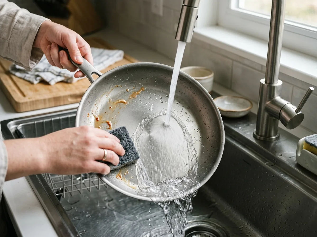 Step 3: Effortless Sponge Wipe Clean Under Running Water