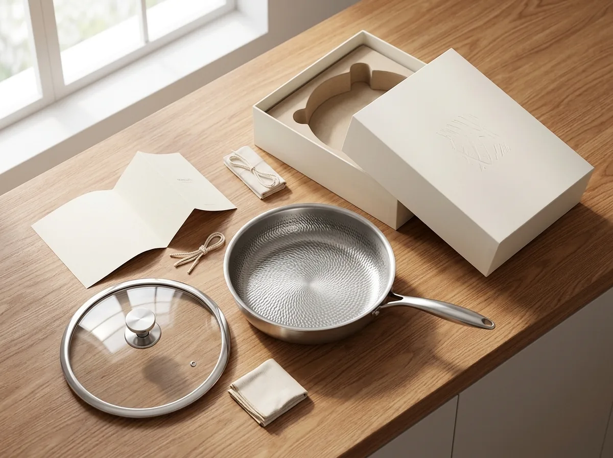 Joyhnny Titanium Pro Pan Complete Unboxing Set with Glass Lid and Documentation